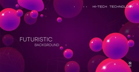 Realistic background with pink bubbles and reflection effect. Stock Illustration