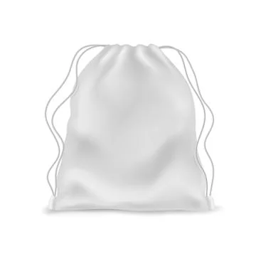 Realistic backpack mockup. White knapsack, school backpack. Sports textile bag Stock Illustration