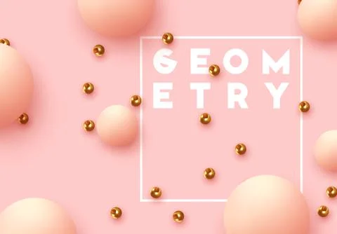 Realistic ball spheres, abstract background with 3d elements. イラスト素材