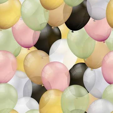 Realistic balloons seamless pattern background Stock Illustration