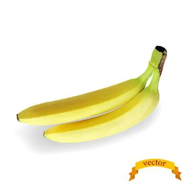 Realistic bananas on white background. Vector image Stock-Illustration