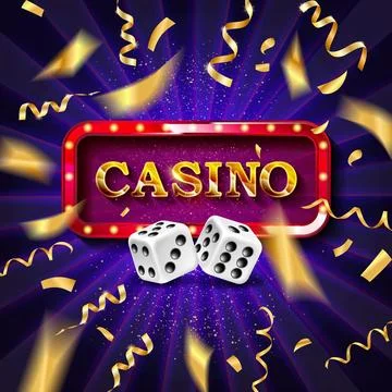 Realistic banner with dice Stock Illustration