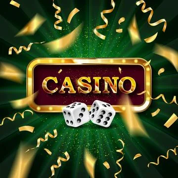 Realistic banner with dice Stock Illustration