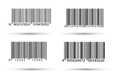 Realistic bar code icon. A modern simple flat barcode. Marketing Stock Illustration