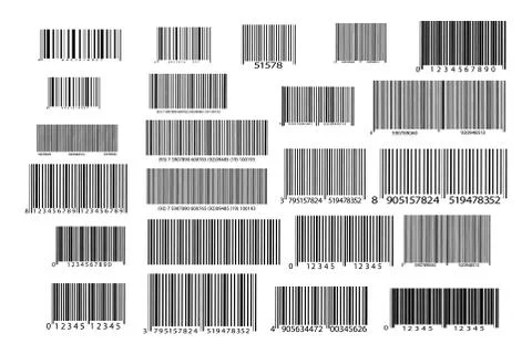Realistic bar code icon. A modern simple flat barcode. Marketing Illustrazione stock