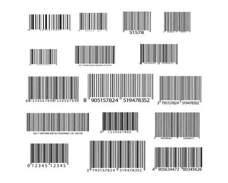 Realistic bar code icon. A modern simple flat barcode. Marketing 스톡 일러스트
