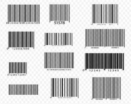 Realistic bar code icon. A modern simple flat barcode. Marketing Stock Illustration