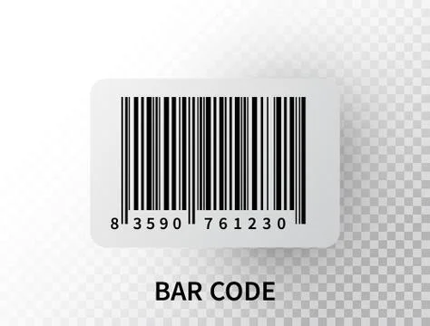 Realistic bar code isolated on transparent background. Black tracking barcode Stock-Illustration