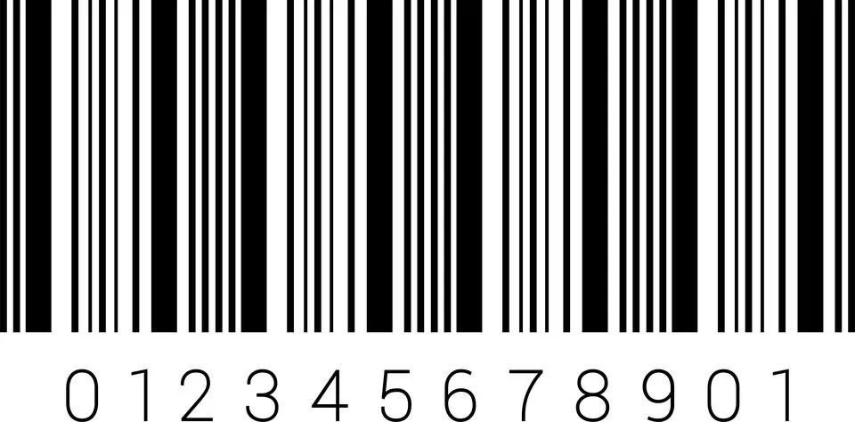 Realistic barcode. Barcode icon isolated on transparent background 库存插图