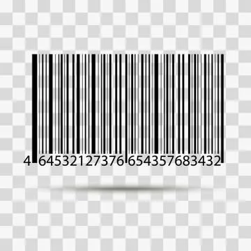 Realistic barcode icon with numbers and parallel lines. Isolated on transpare Stockillustratie