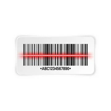 Realistic barcode sticker. Identification tracking code. Serial number, product Stock-Illustration