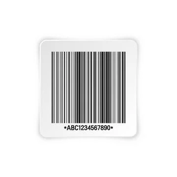 Realistic barcode sticker. Identification tracking code. Serial number, product Stock Illustration