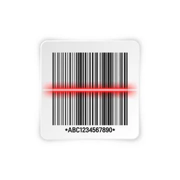Realistic barcode sticker. Identification tracking code. Serial number, product Stock Illustration