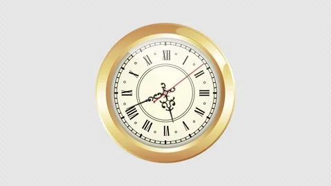 Realistic Baroque Clock Animation Video stock 348801365