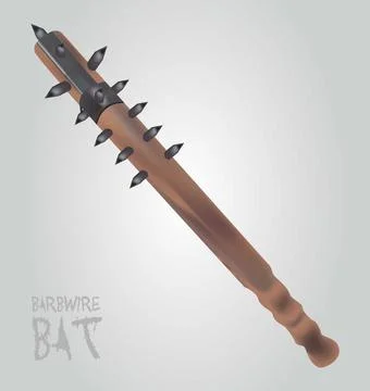 Realistic Barwire Bat With Thorns Made With Vectors Stock Illustration