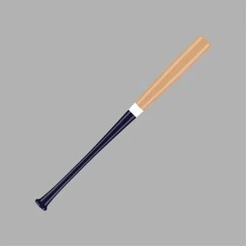 Realistic baseball bat on gray background. Isolated image Stock Illustration