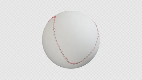 Realistic Baseball Floating 360 Rotation - Transparent 4K Loop Video stock 347006720