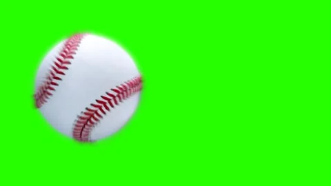 Realistic baseball flying on green screen Video stock 338352044
