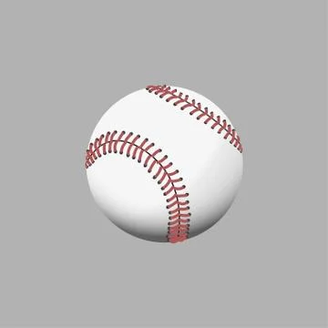 Realistic baseball on gray background. Isolated image Stock Illustration