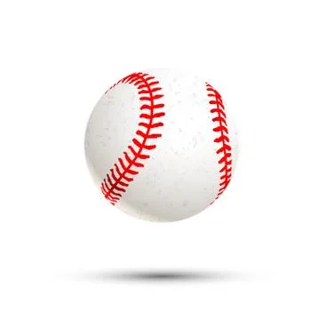Realistic baseball icon with shadow isolated on white Stock Illustration