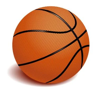 Realistic basketball object on white background vector illustration. Stock Illustration