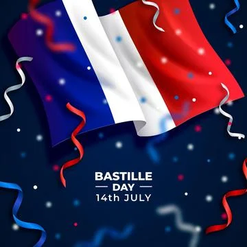 Realistic bastille day concept Illustrazione stock