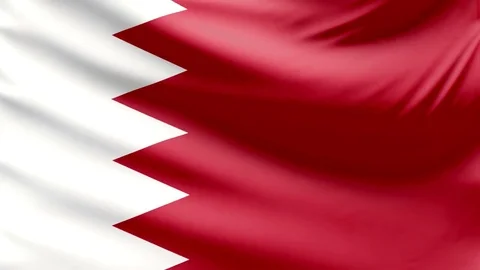 Realistic beautiful Bahrain flag looping Slow 4k resolution Stock Footage 70552402