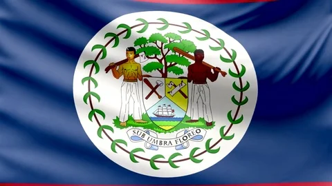 Realistic beautiful Belize flag looping Slow 4k resolution Stock Footage 70592106