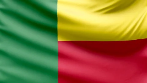 Realistic beautiful Benin flag looping Slow 4k resolution Stock Footage 70593439
