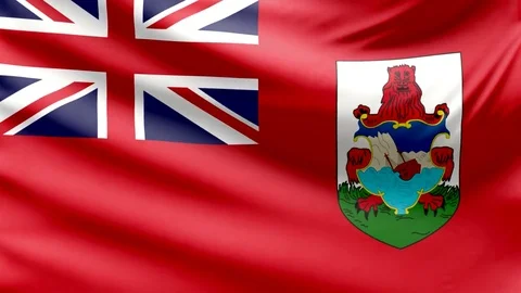 Realistic beautiful Bermuda flag looping Slow 4k resolution Stock Footage 70597857