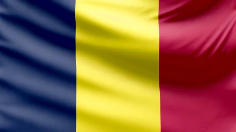 Realistic beautiful Chad flag looping Slow 4k resolution Stock Footage 70638161