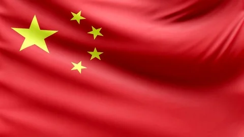 Realistic beautiful China flag looping Slow 4k resolution Stock Footage 70439933