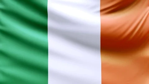Realistic beautiful Irish flag looping Slow 4k resolution Stock Footage 70403792
