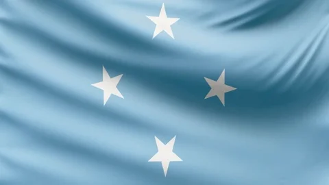 Realistic beautiful Micronesia flag 4k Stock Footage 70871885