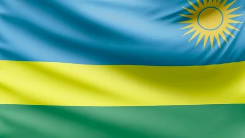 Realistic beautiful Rwanda flag 4k Stock Footage 72685559
