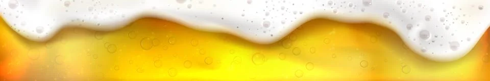 Realistic beer background, foamy drink, dripping drops - Vector Stock Illustration