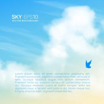 Realistic beige-blue sky Illustrazione stock