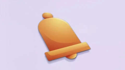 Realistic bell icon animation on pixel screen background Stock Footage 303944344