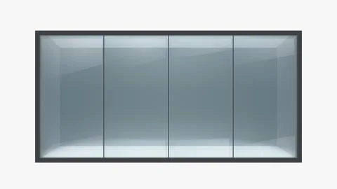 A realistic big black window front view Stock Illustration