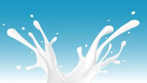Realistic Big Milk Splash Stock Illustration