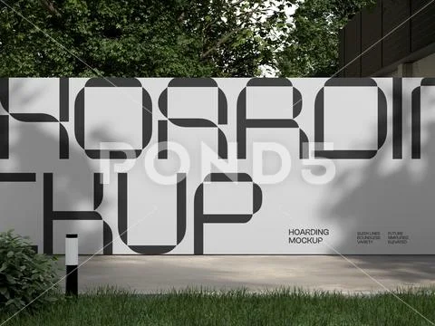 Realistic Billboard Hoarding Mockup on Side Walk PSD Template