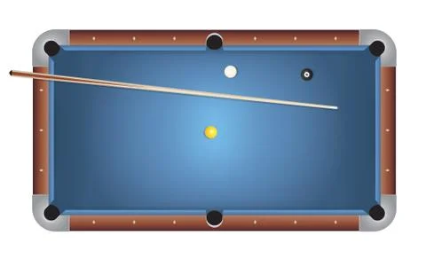 Realistic billiards pool table blue felt illustration Stock Illustration