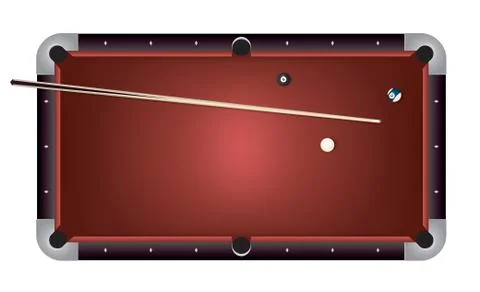 Realistic billiards pool table red felt illustration 스톡 일러스트
