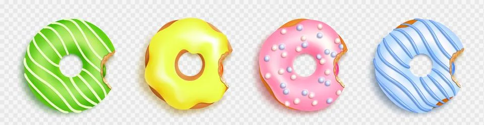 Realistic bitten donut isolated vector design Stock Illustration