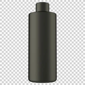 Realistic Black Bottle 3D Rendering Mockup Template Stock Illustration