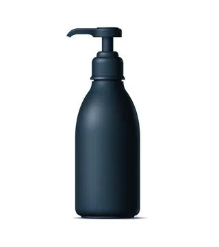 Realistic black cosmetics bottle pump dispenser Stock Illustration