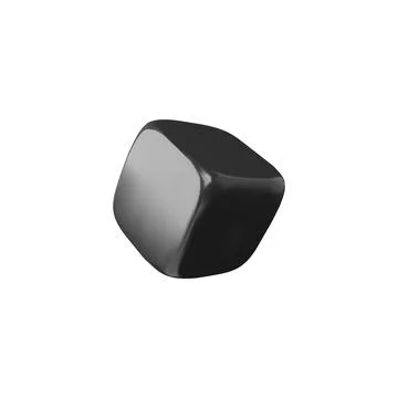 Realistic black cube with round edges falling 3d vector, volume plastic Stock Illustration