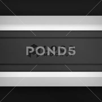 Realistic black embossed logo mockup - PSD template PSD-Vorlage