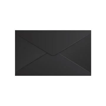 Realistic black envelope. Closed envelope mockup isolated white background Illustrazione stock
