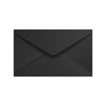 Realistic black envelope. Closed envelope mockup isolated on white background Stock Illustration